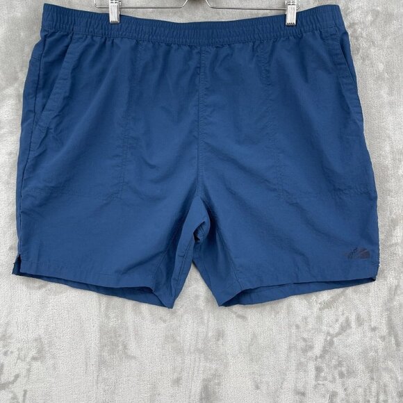The North Face Pull On Adventure Hybrid Shorts Blue Ripstop Nylon 7 In - Picture 1 of 12